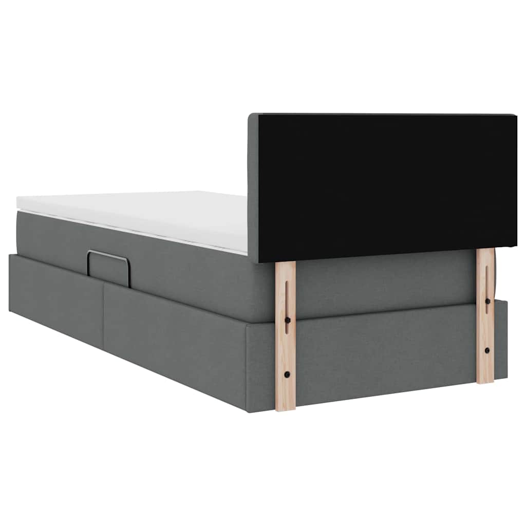 Lit avec rangement et matelas Gris foncé 90 x 200 cm Velours - XIOS