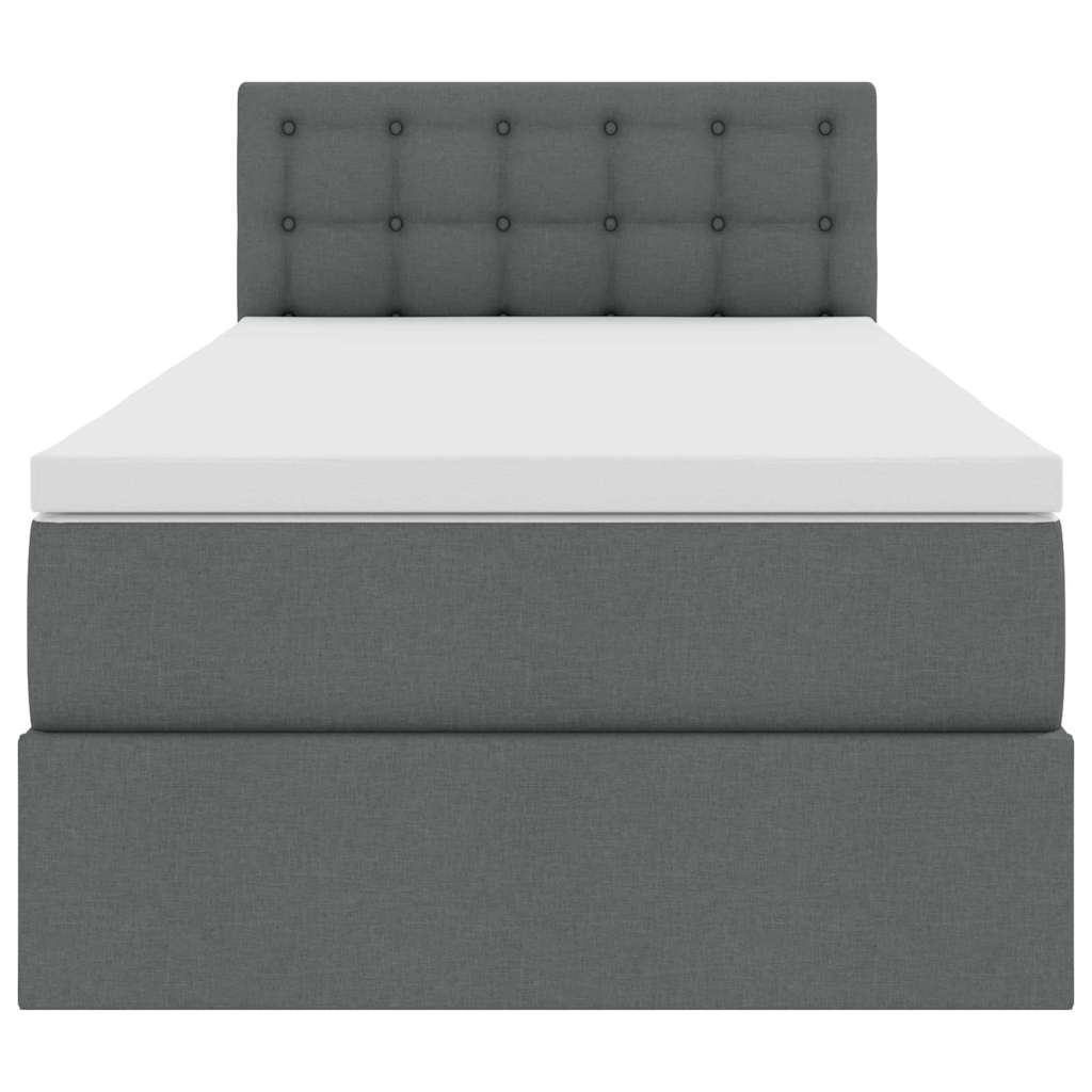 Lit avec rangement et matelas Gris foncé 90 x 200 cm Velours - XIOS