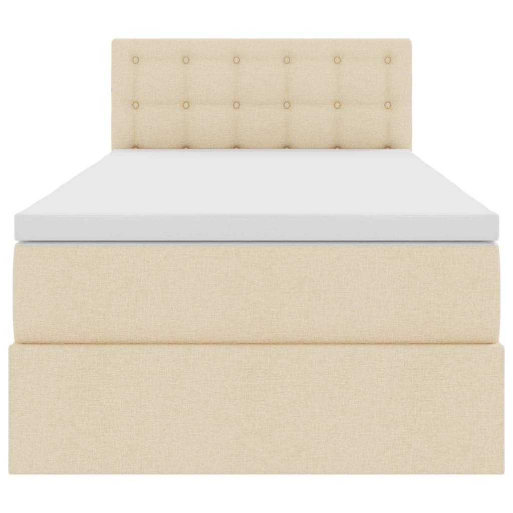 Lit avec rangement et matelas avec matelas Crème 90 x 200 cm - XIOS