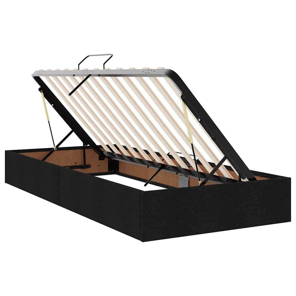 Lit avec rangement et matelas Noir 100 x 200 cm Velours - XIOS