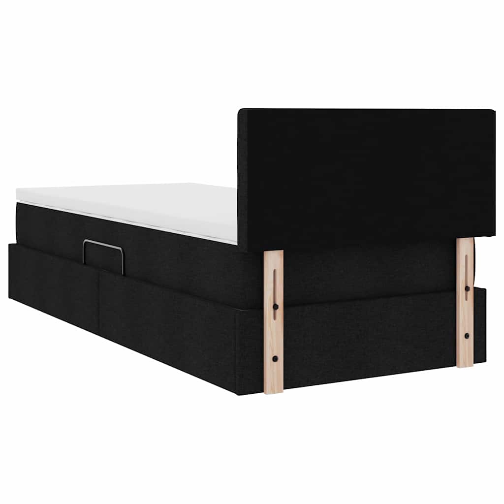 Lit avec rangement et matelas Noir 100 x 200 cm Velours - XIOS
