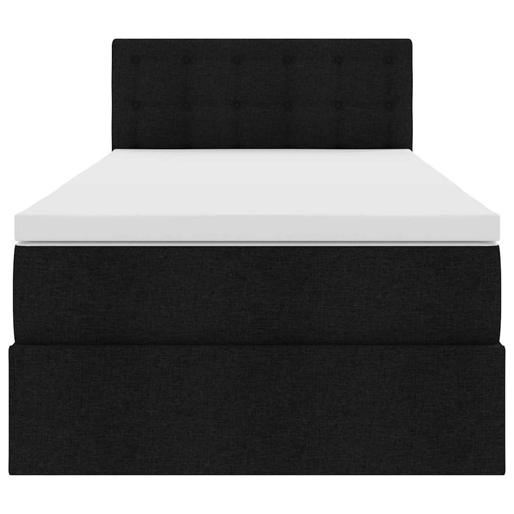 Lit avec rangement et matelas Noir 100 x 200 cm Velours - XIOS