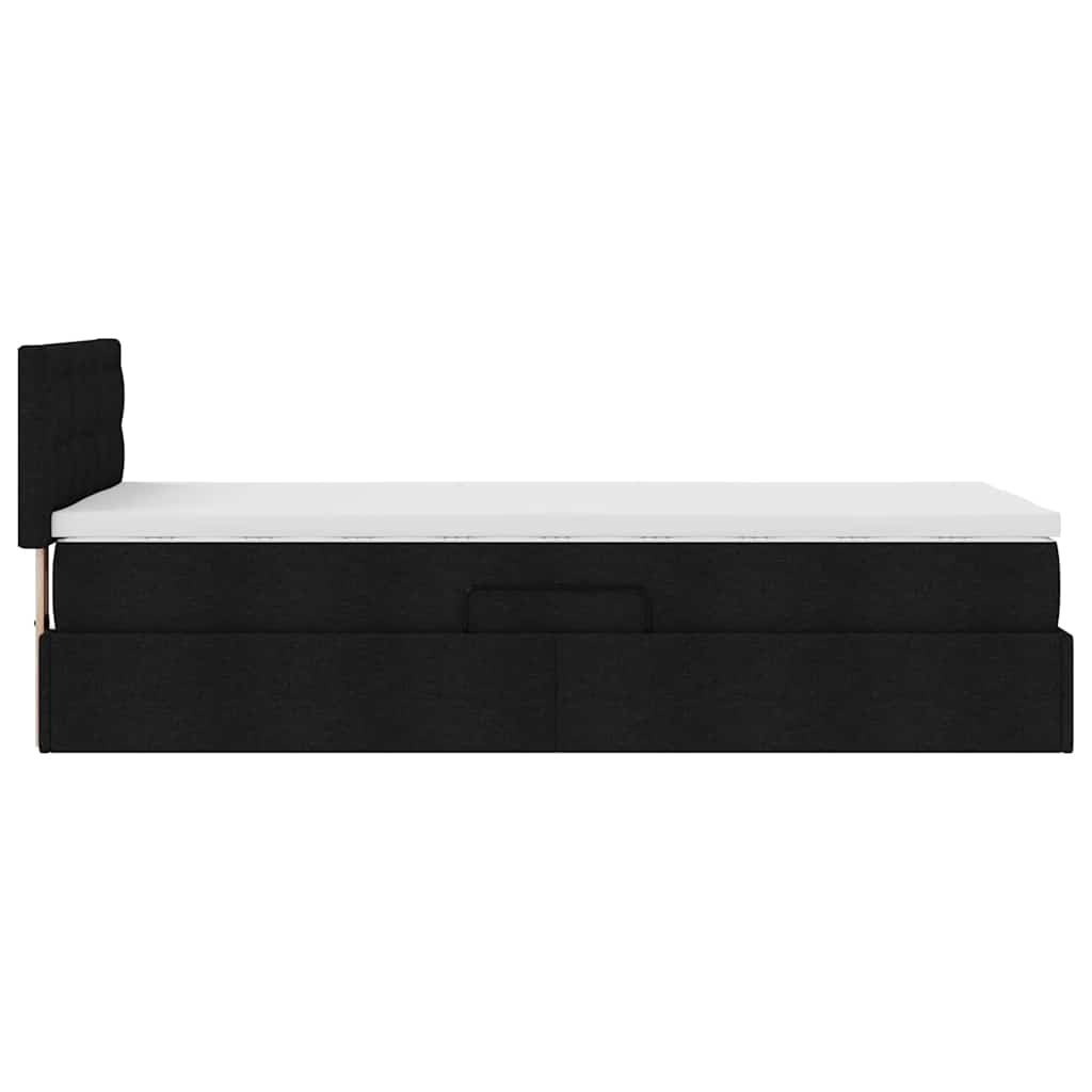 Lit avec rangement et matelas Noir 100 x 200 cm Velours - XIOS