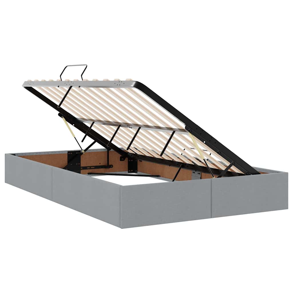 Lit avec rangement et matelas Gris clair 120 x 200 cm Velours - XIOS