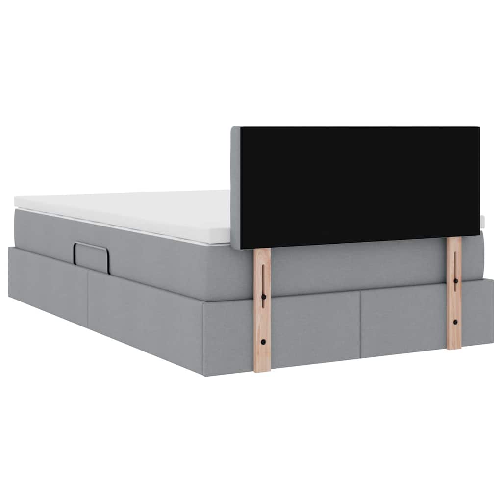 Lit avec rangement et matelas Gris clair 120 x 200 cm Velours - XIOS