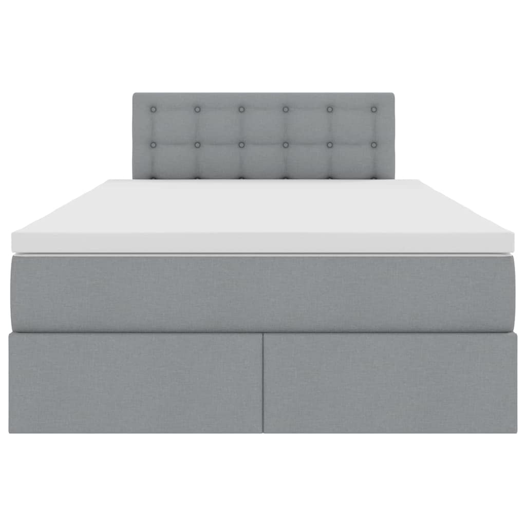 Lit avec rangement et matelas Gris clair 120 x 200 cm Velours - XIOS