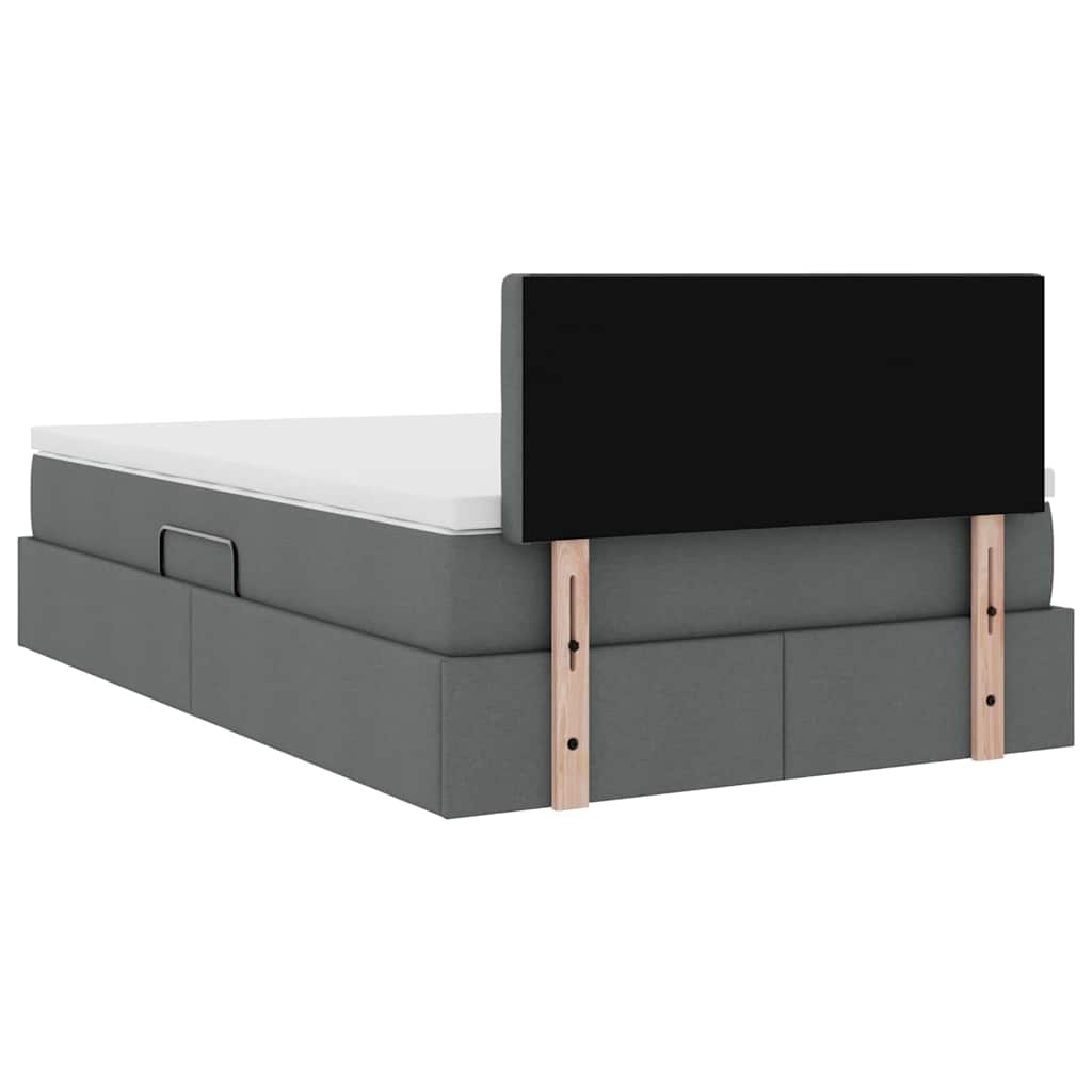 Lit avec rangement et matelas Gris foncé 120 x 200 cm Velours - XIOS