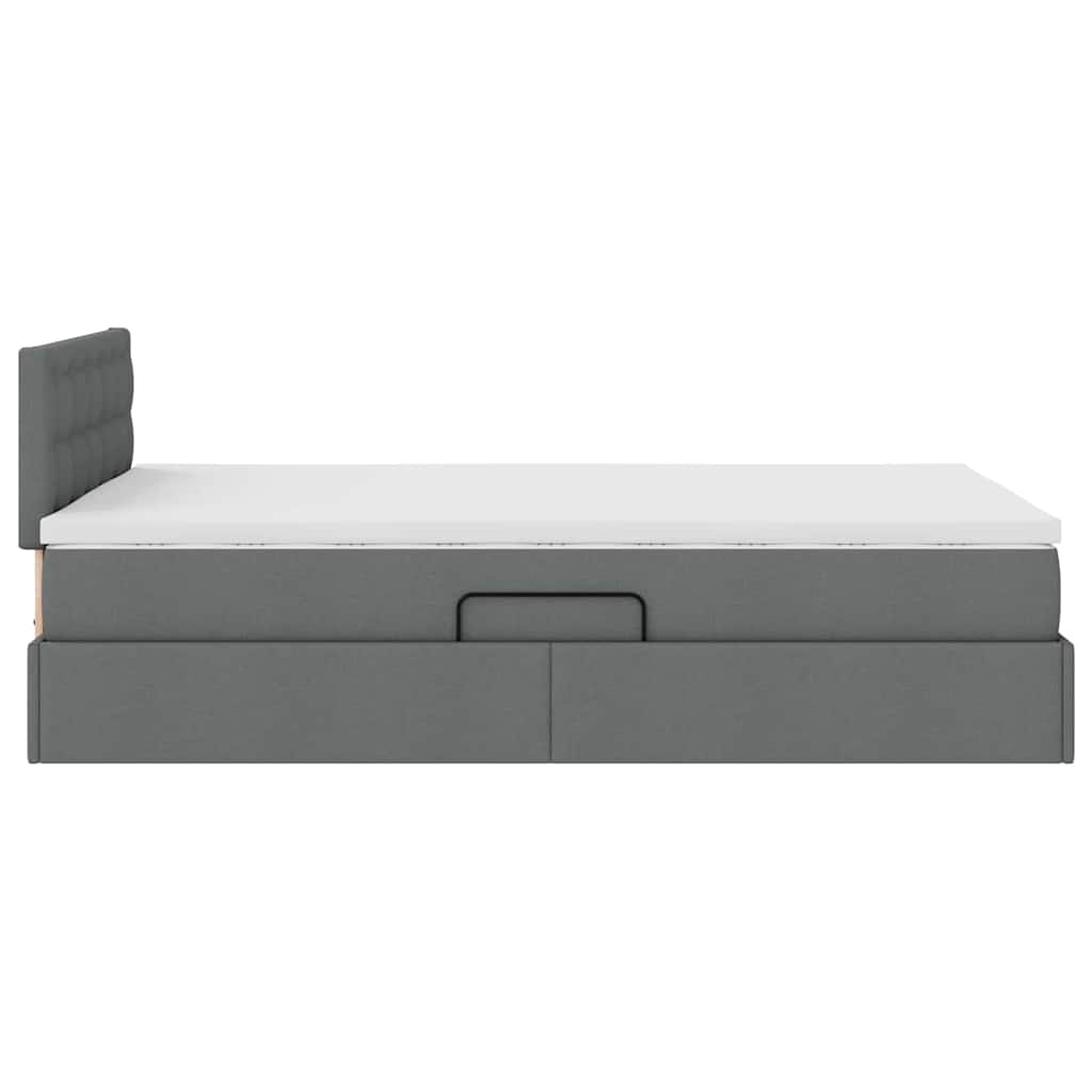 Lit avec rangement et matelas Gris foncé 120 x 200 cm Velours - XIOS
