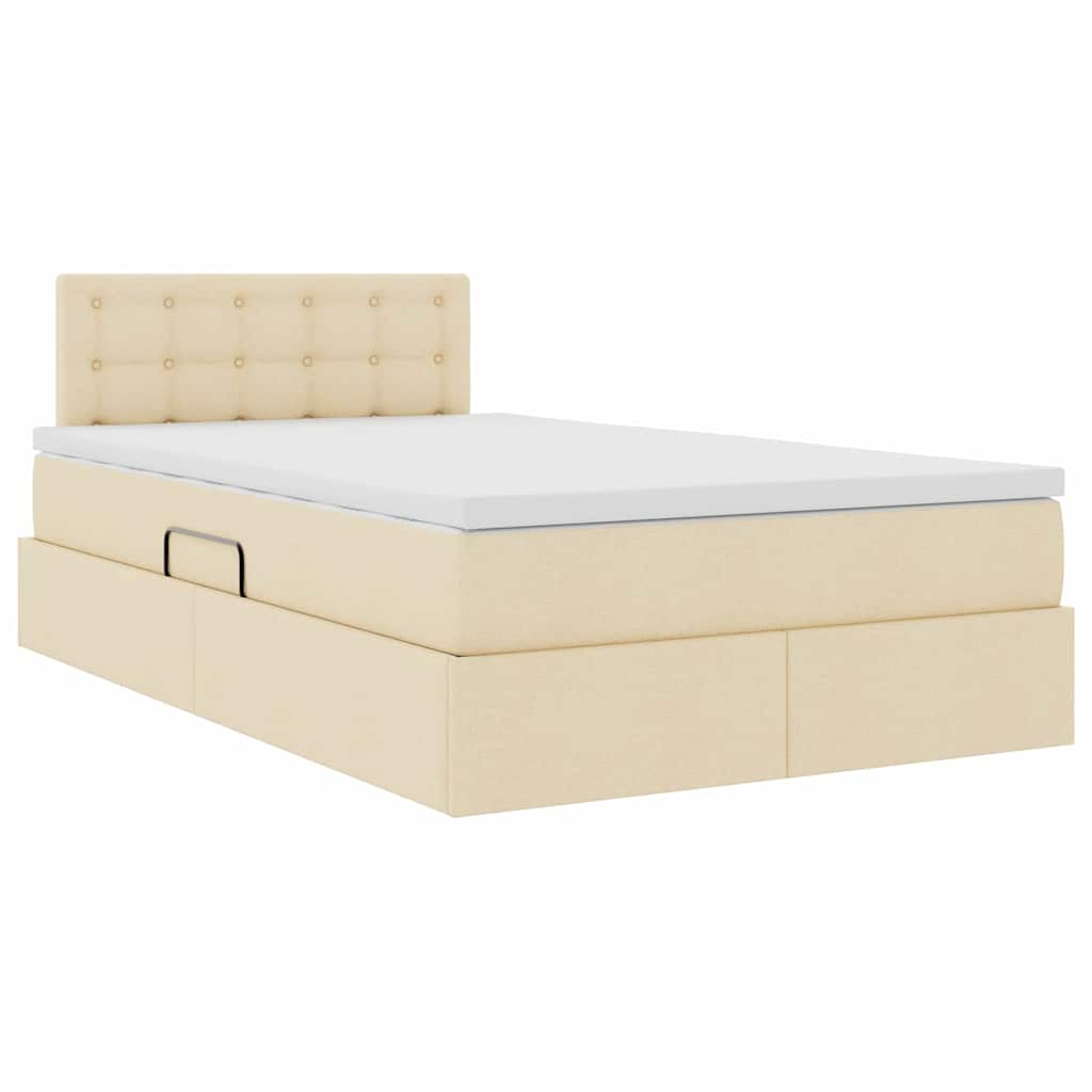 Lit avec rangement et matelas avec matelas Crème 120 x 200 cm - XIOS