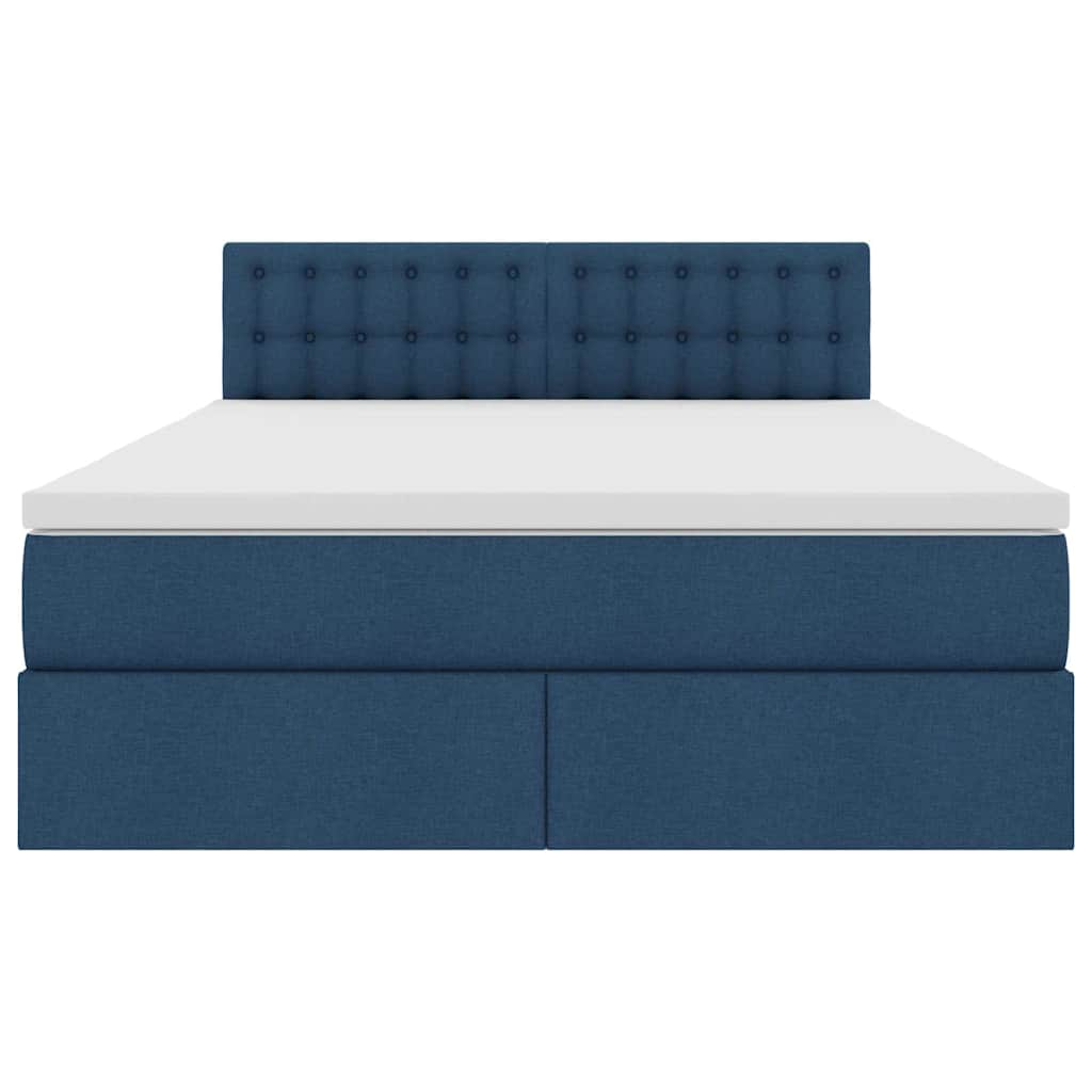Lit avec rangement et matelas avec matelas Bleu 140 x 190 cm - XIOS