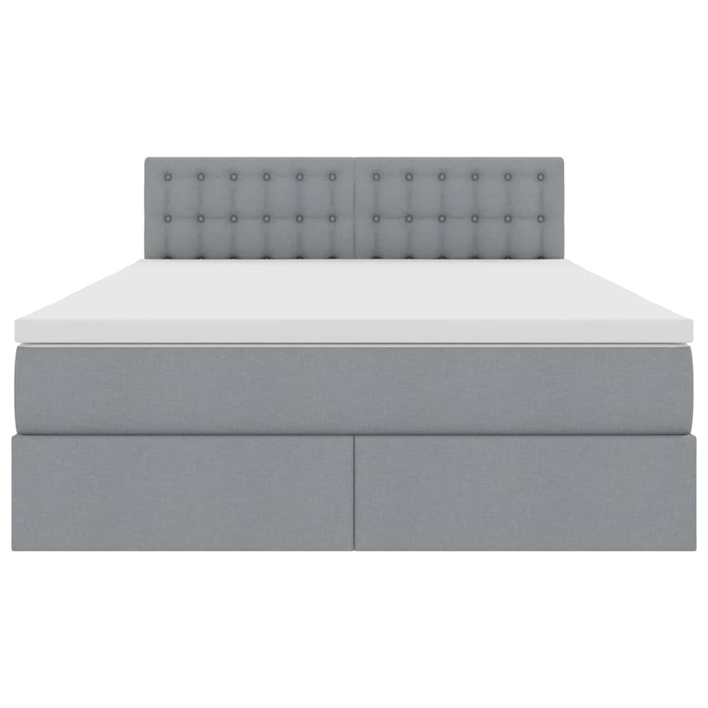 Lit avec rangement et matelas Gris clair 140 x 200 cm - XIOS
