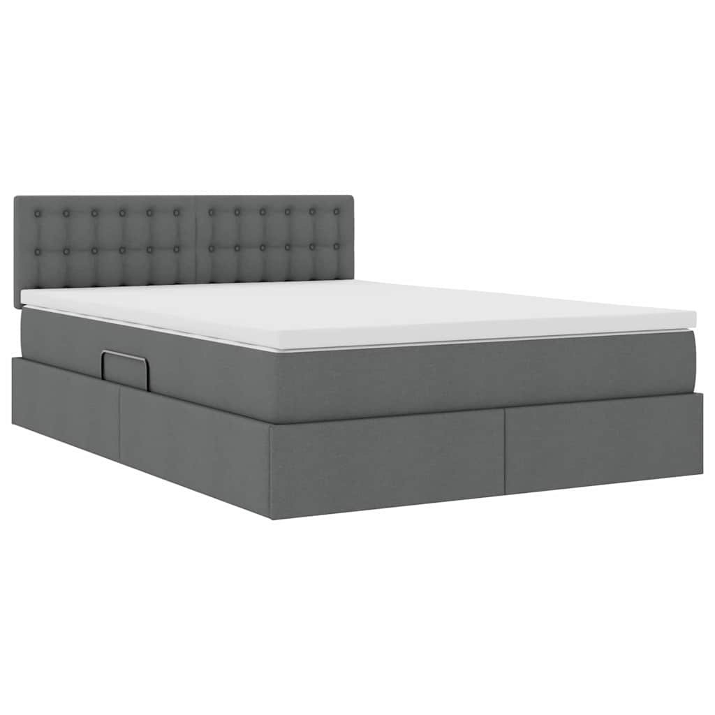 Lit avec rangement et matelas Gris foncé 140 x 200 cm Velours - XIOS