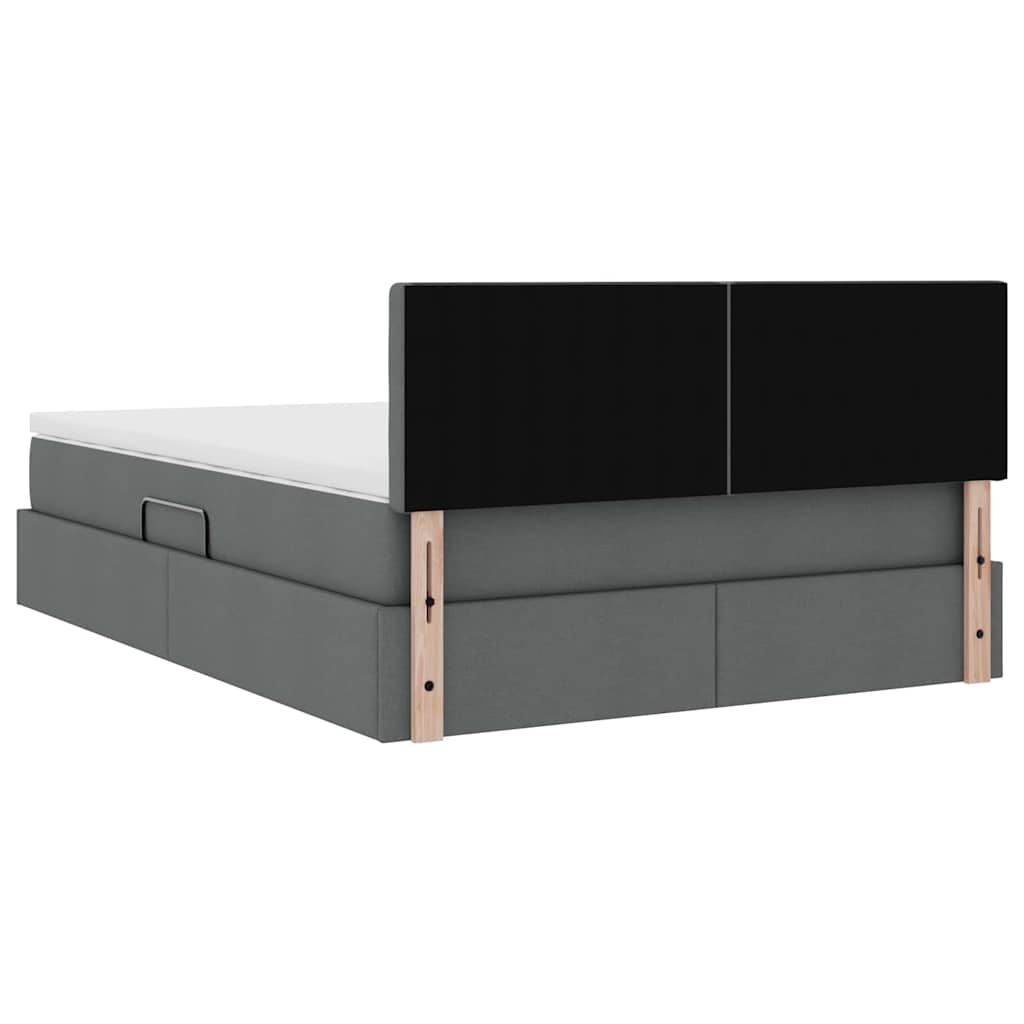 Lit avec rangement et matelas Gris foncé 140 x 200 cm Velours - XIOS