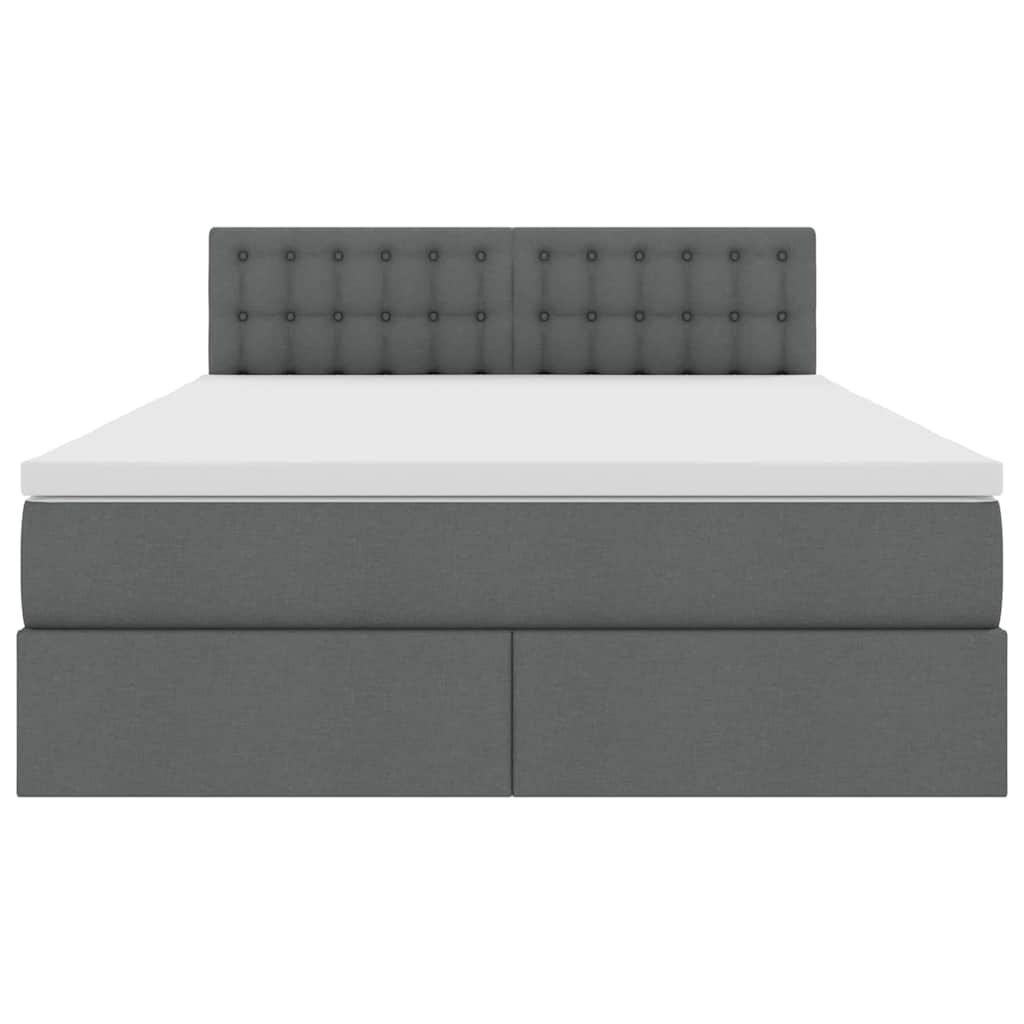 Lit avec rangement et matelas Gris foncé 140 x 200 cm Velours - XIOS