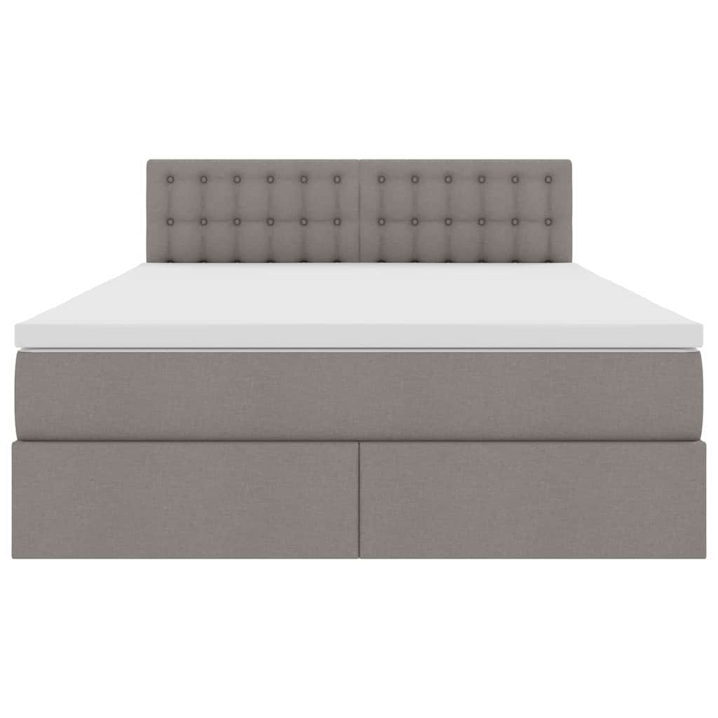 Lit avec rangement et matelas avec matelas Taupe 140 x 200 cm - XIOS