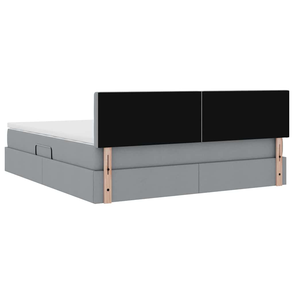 Lit avec rangement et matelas Gris clair 160 x 200 cm - XIOS