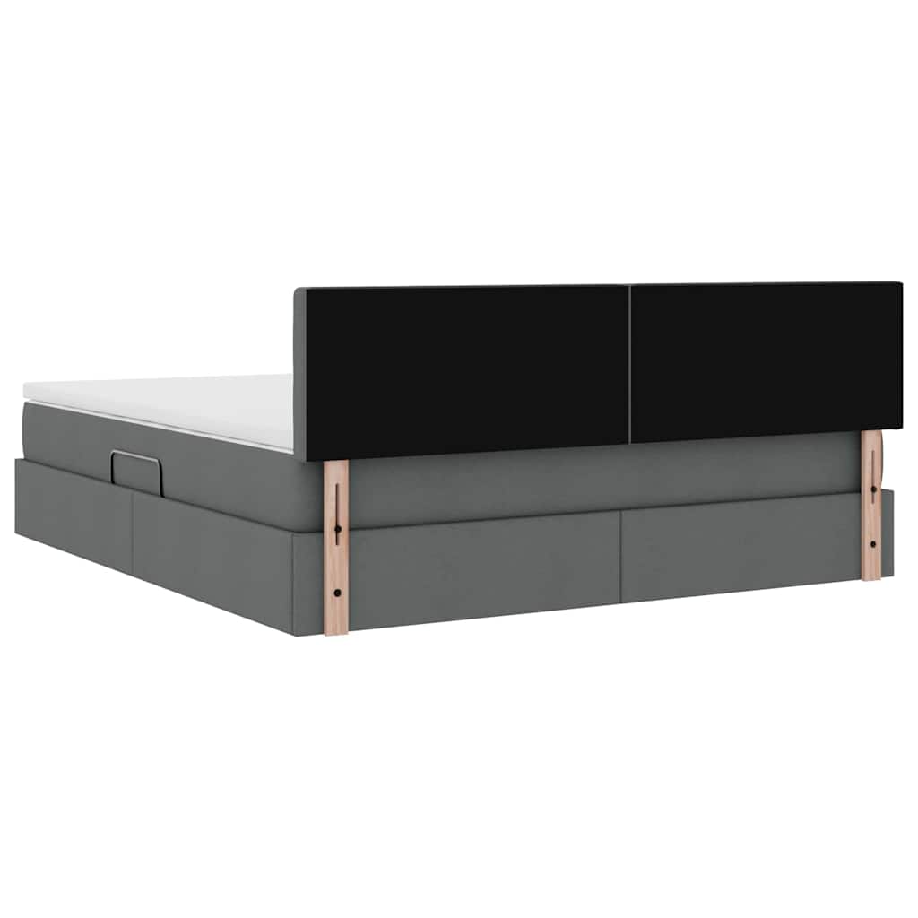 Lit avec rangement et matelas Gris foncé 160 x 200 cm - XIOS