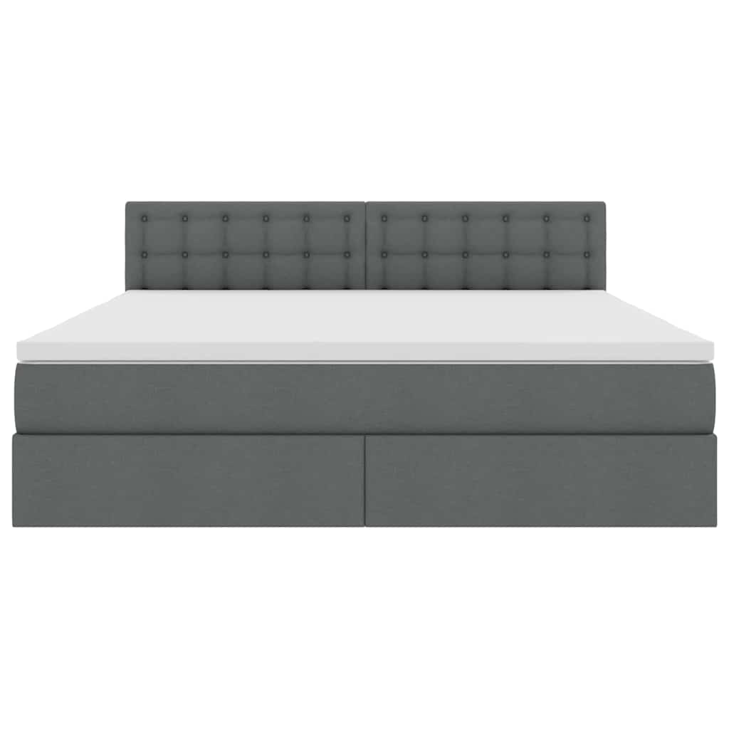 Lit avec rangement et matelas Gris foncé 160 x 200 cm - XIOS