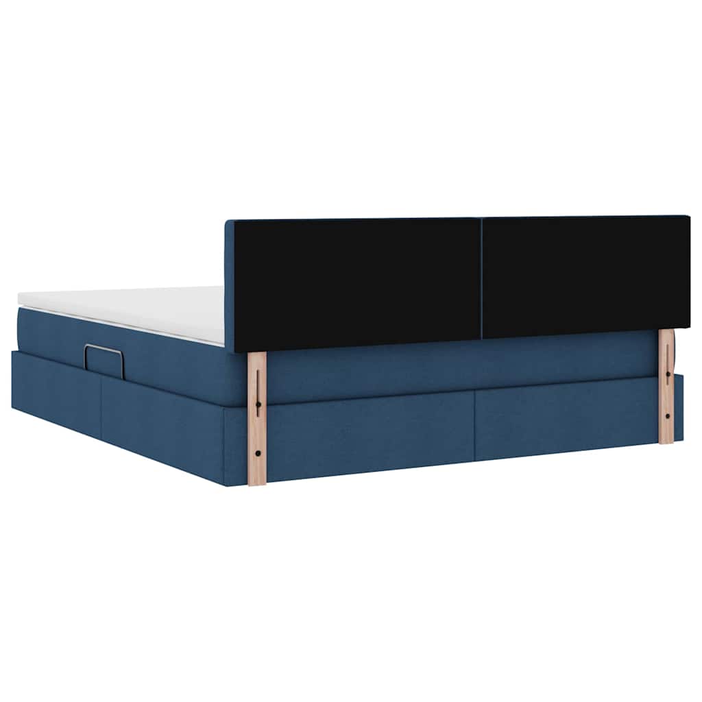 Lit avec rangement et matelas avec matelas Bleu 180 x 200 cm - XIOS