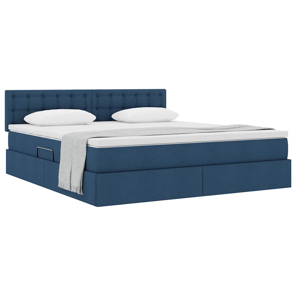 Lit avec rangement et matelas avec matelas Bleu 180 x 200 cm - XIOS