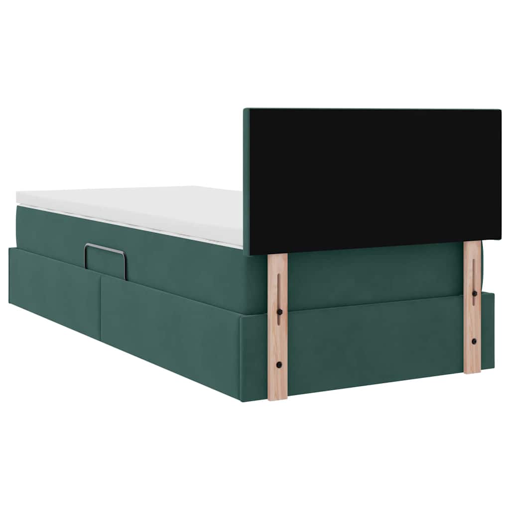 Lit de Rangement avec matelas Vert foncé 90 x 190 cm Velours - XIOS