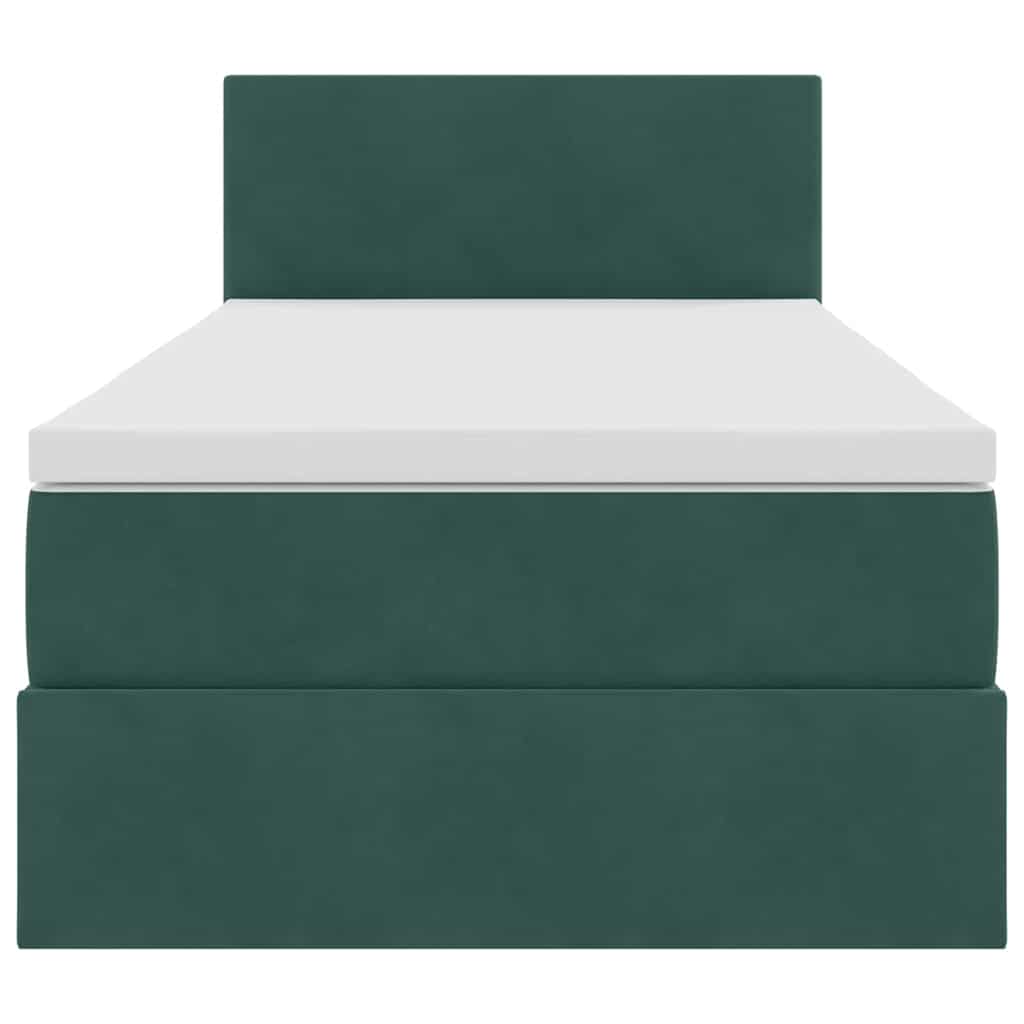 Lit de Rangement avec matelas Vert foncé 90 x 190 cm Velours - XIOS