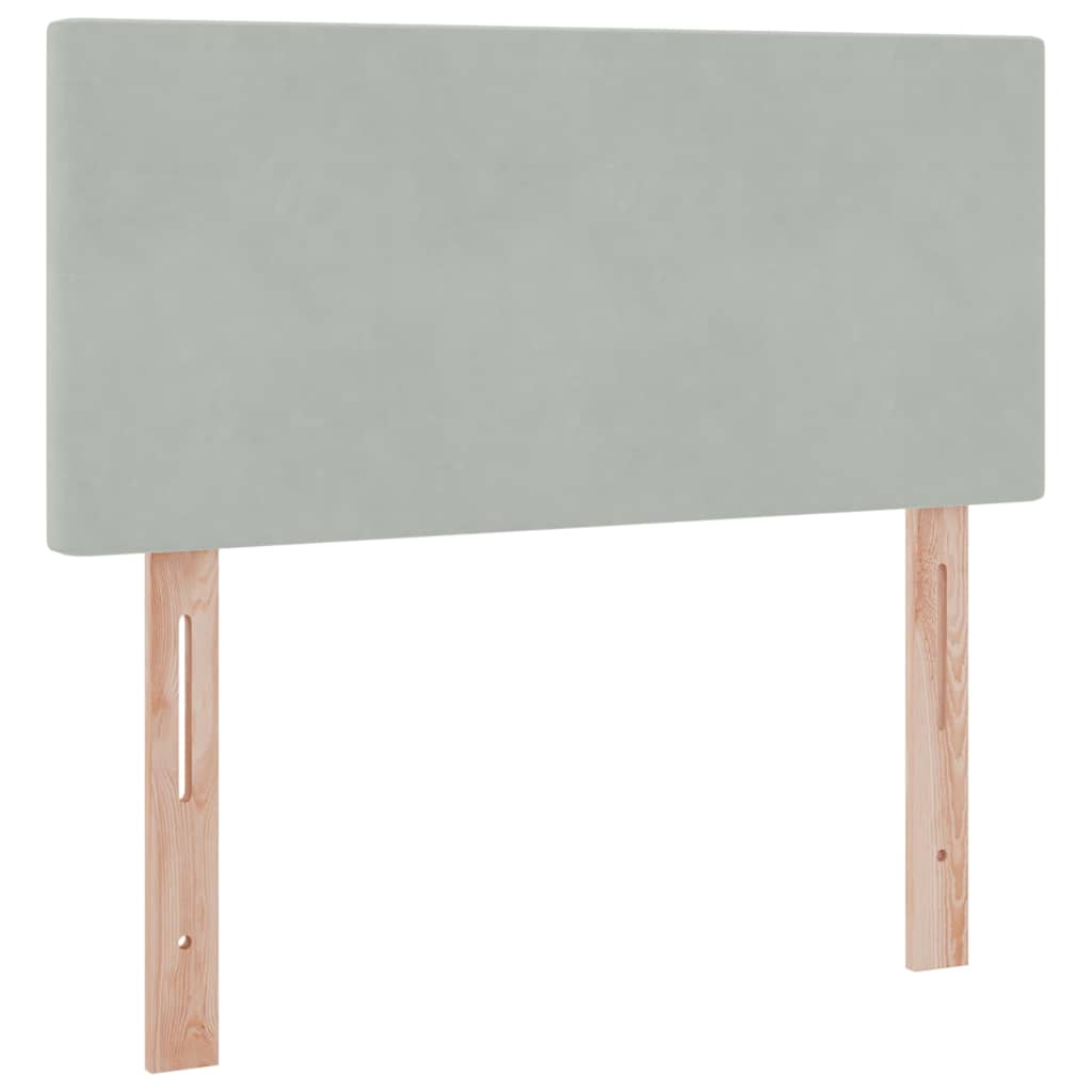 Lit de Rangement avec matelas Gris clair 90 x 200 cm Velours - XIOS