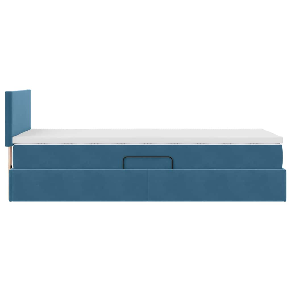 Lit de Rangement avec matelas Bleu foncé 100 x 200 cm Velours - XIOS