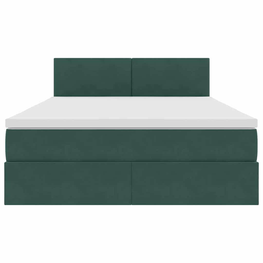Lit de Rangement avec matelas Vert foncé 140 x 200 cm Velours - XIOS