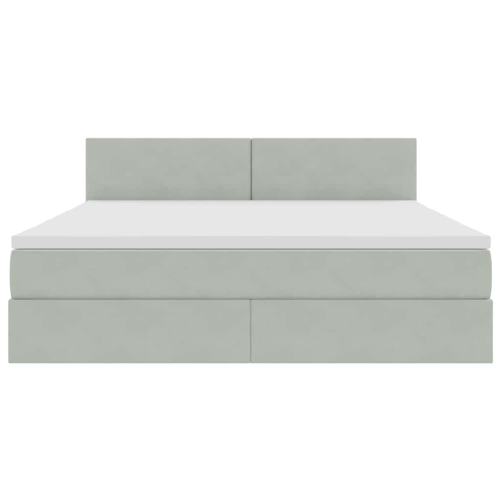 Lit de Rangement avec matelas Gris clair 160 x 200 cm Velours - XIOS