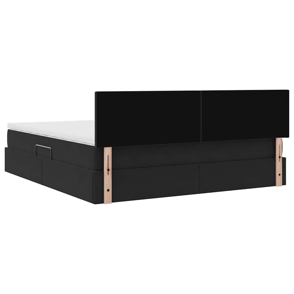 Lit de Rangement avec matelas Noir 180 x 200 cm Velours - XIOS