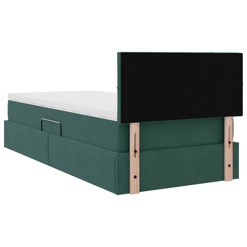 Lit de Rangement avec matelas Vert foncé 90 x 200 cm Velours - XIOS