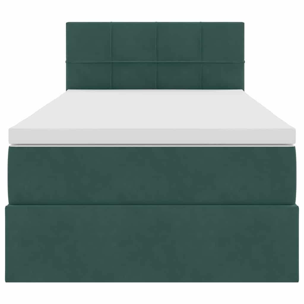 Lit de Rangement avec matelas Vert foncé 90 x 200 cm Velours - XIOS