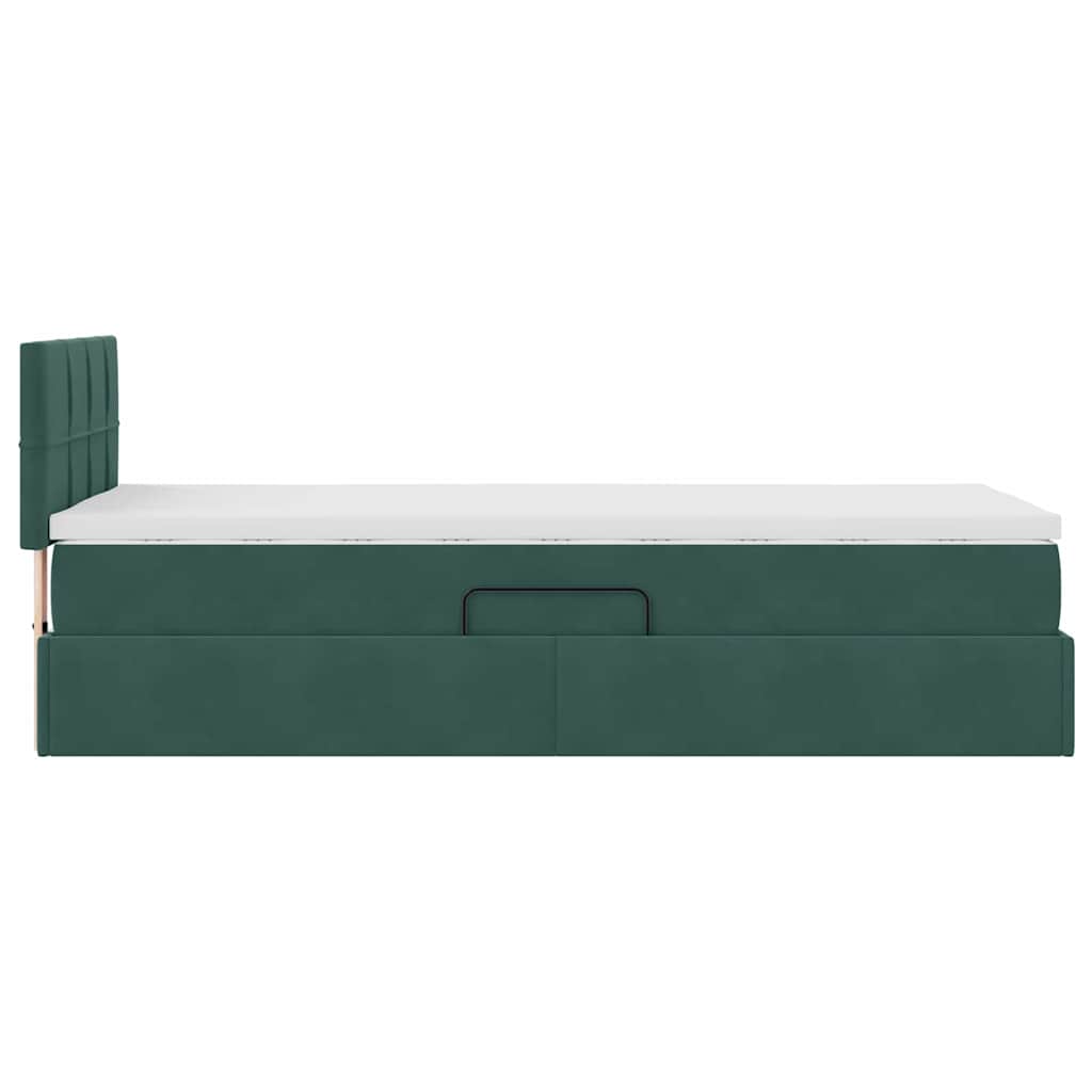 Lit de Rangement avec matelas Vert foncé 90 x 200 cm Velours - XIOS