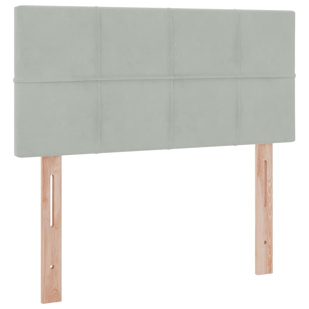 Lit de Rangement avec matelas Gris clair 100 x 200 cm Velours - XIOS