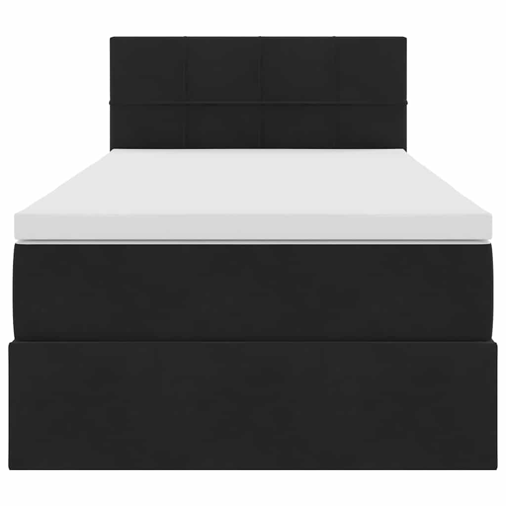 Lit de Rangement avec matelas Noir 100 x 200 cm Velours - XIOS