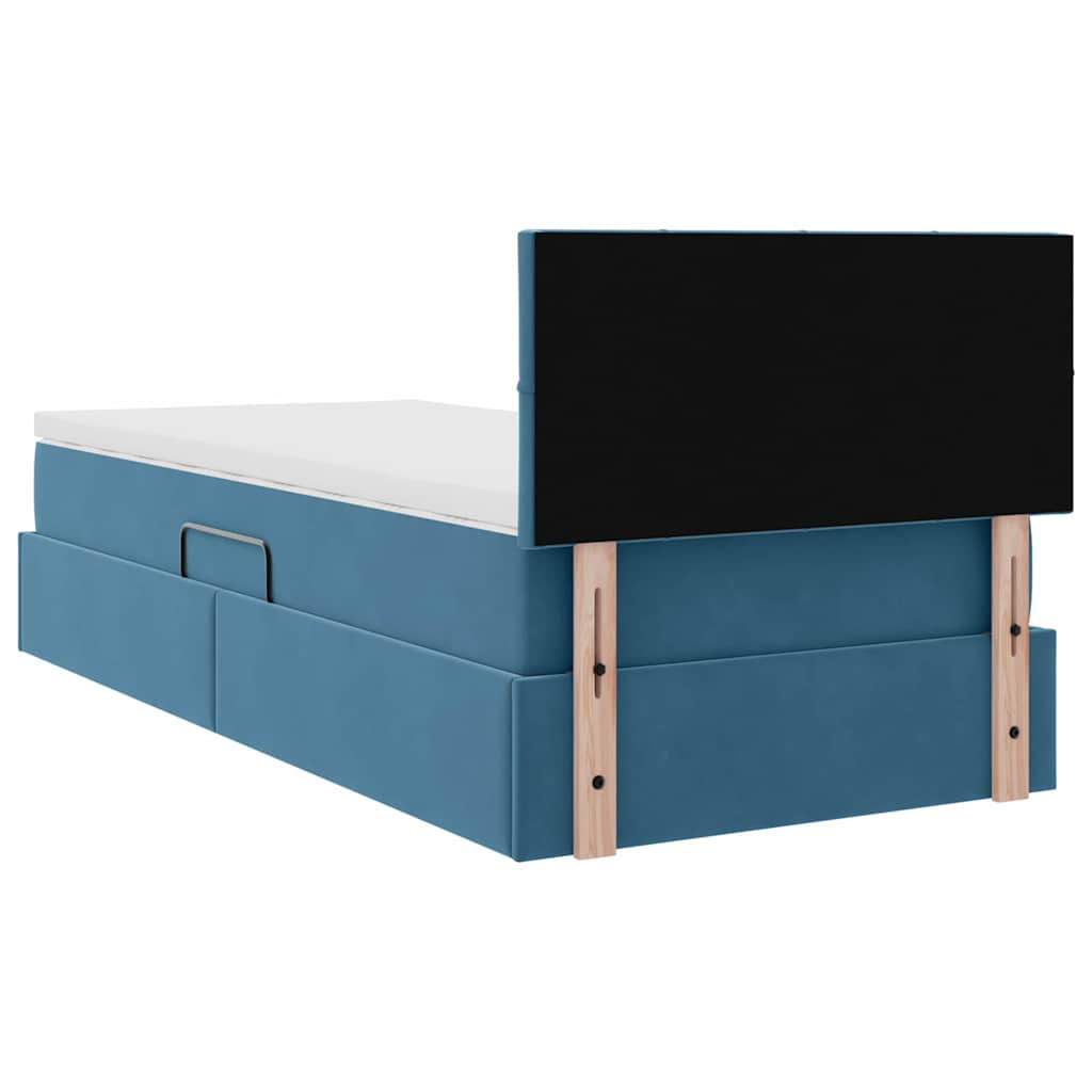 Lit de Rangement avec matelas Bleu foncé 100 x 200 cm Velours - XIOS