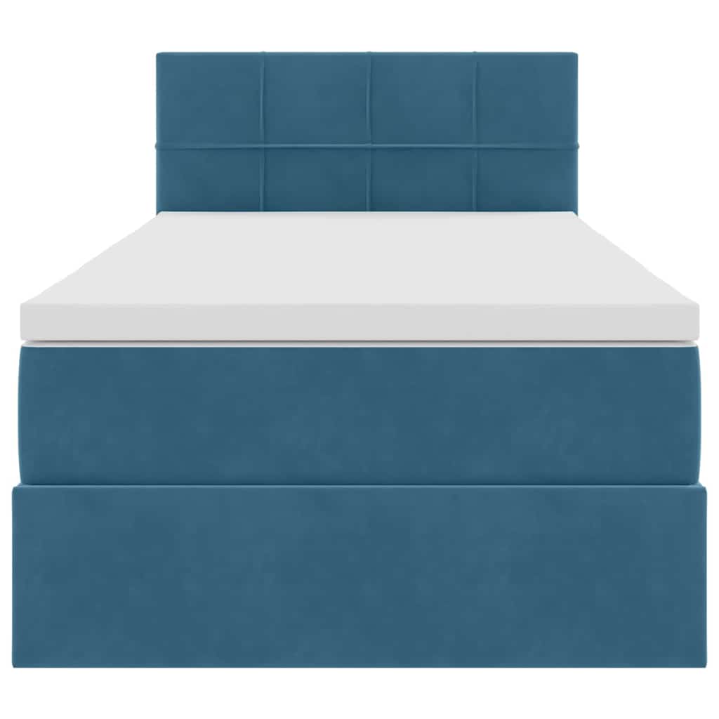 Lit de Rangement avec matelas Bleu foncé 100 x 200 cm Velours - XIOS