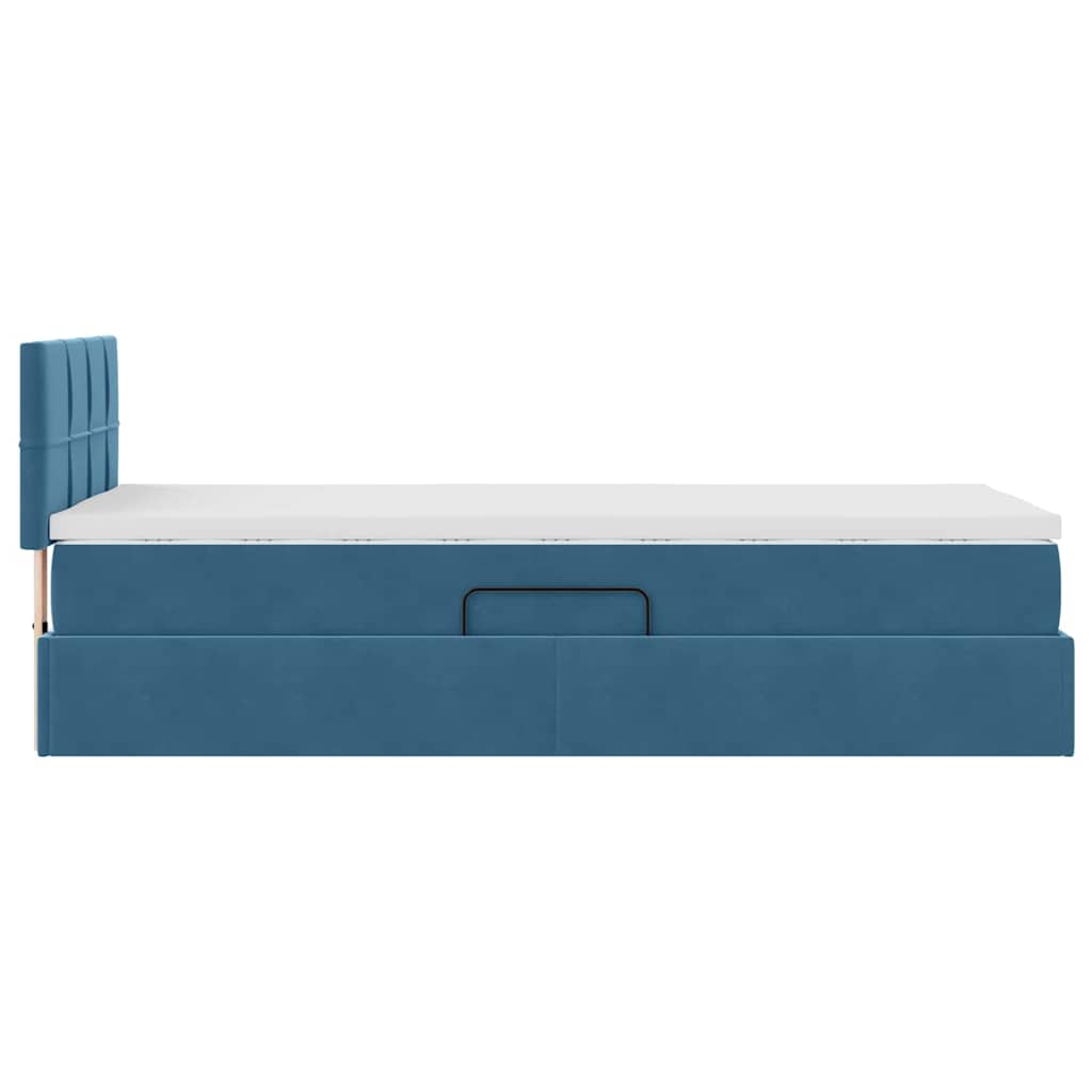 Lit de Rangement avec matelas Bleu foncé 100 x 200 cm Velours - XIOS