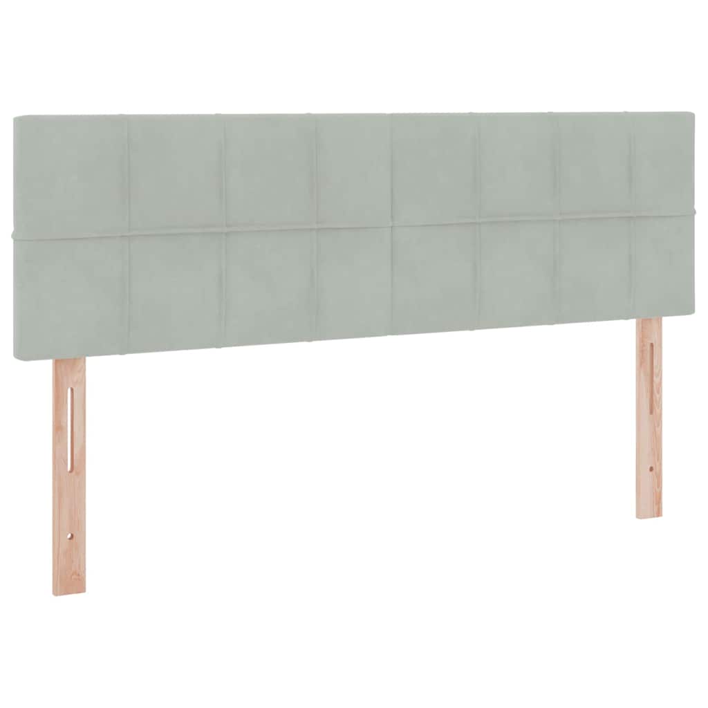 Lit de Rangement Gris clair 140 x 190 cm Velours