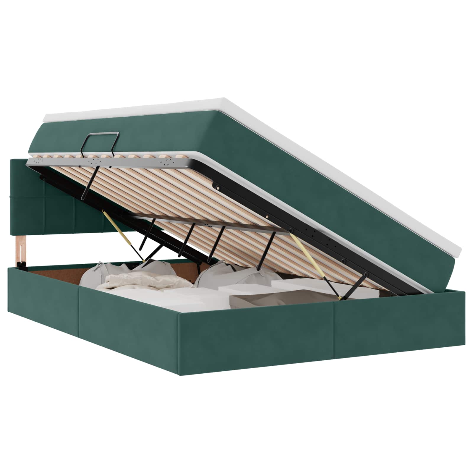 Lit de Rangement avec matelas Vert foncé 140 x 190 cm Velours - XIOS