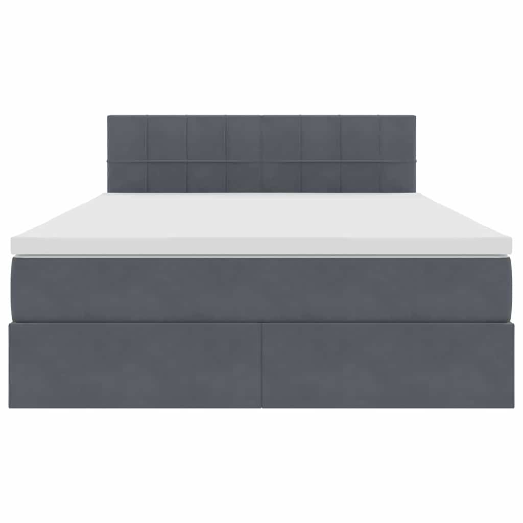 Lit de Rangement avec matelas Gris foncé 140 x 200 cm Velours - XIOS