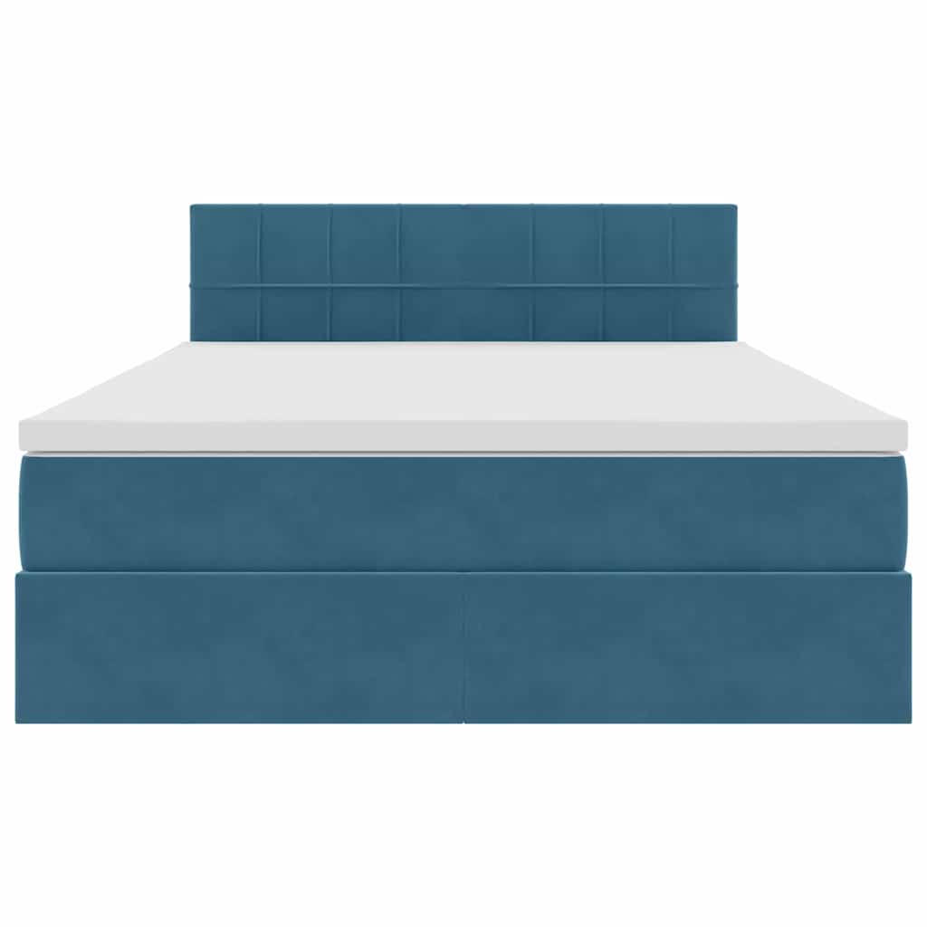 Lit de Rangement Bleu foncé 140 x 200 cm Velours