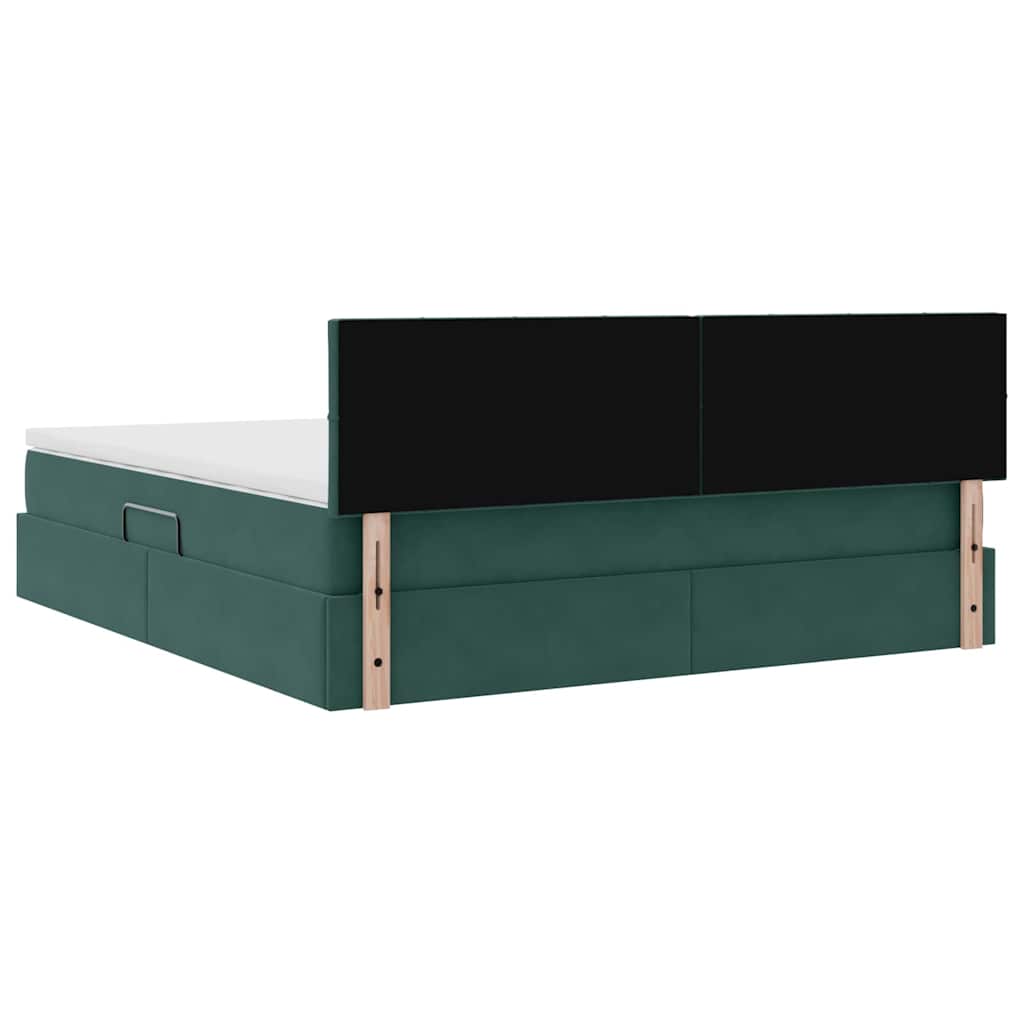Lit de Rangement avec matelas Vert foncé 160 x 200 cm Velours - XIOS