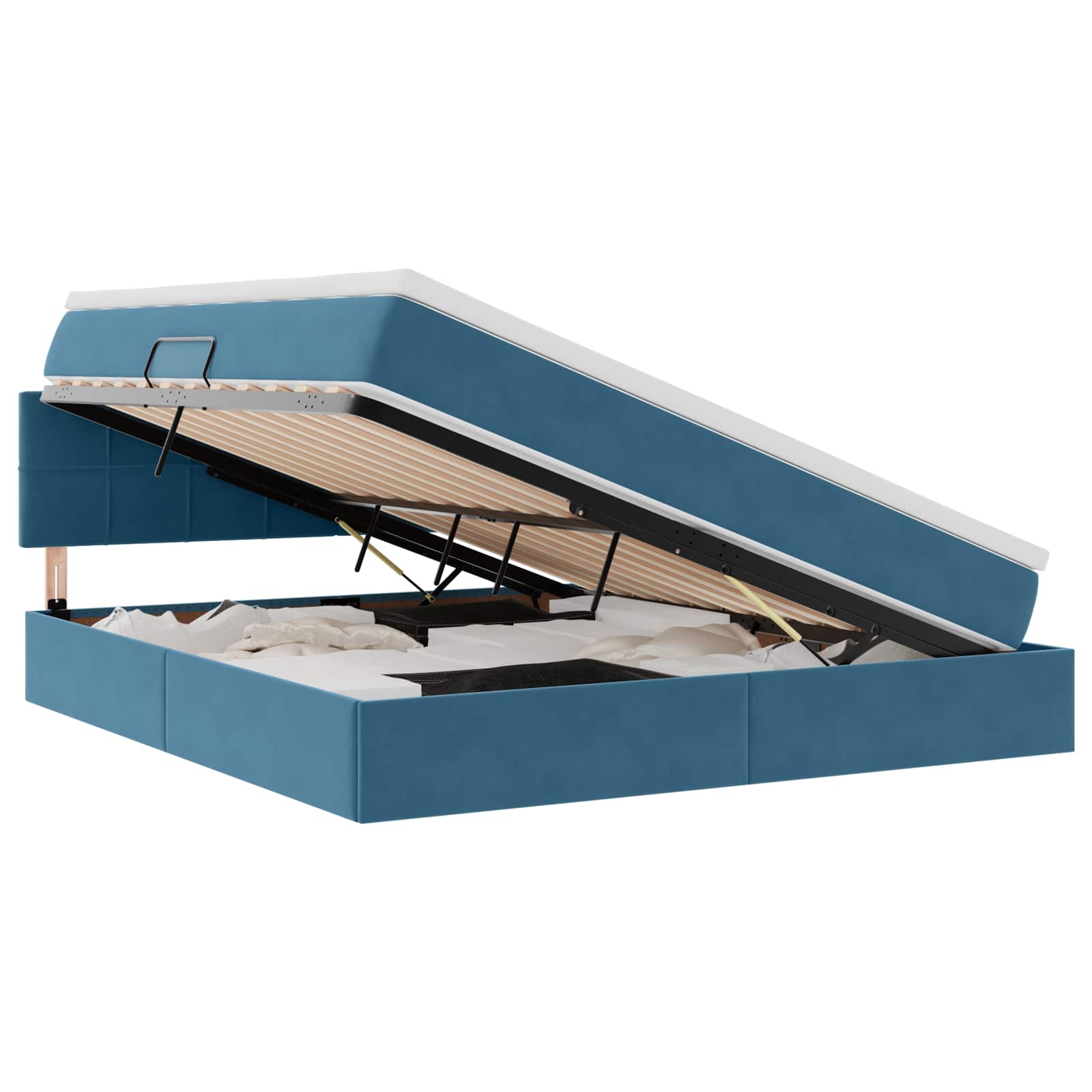 Lit de Rangement avec matelas Bleu foncé 180 x 200 cm Velours - XIOS