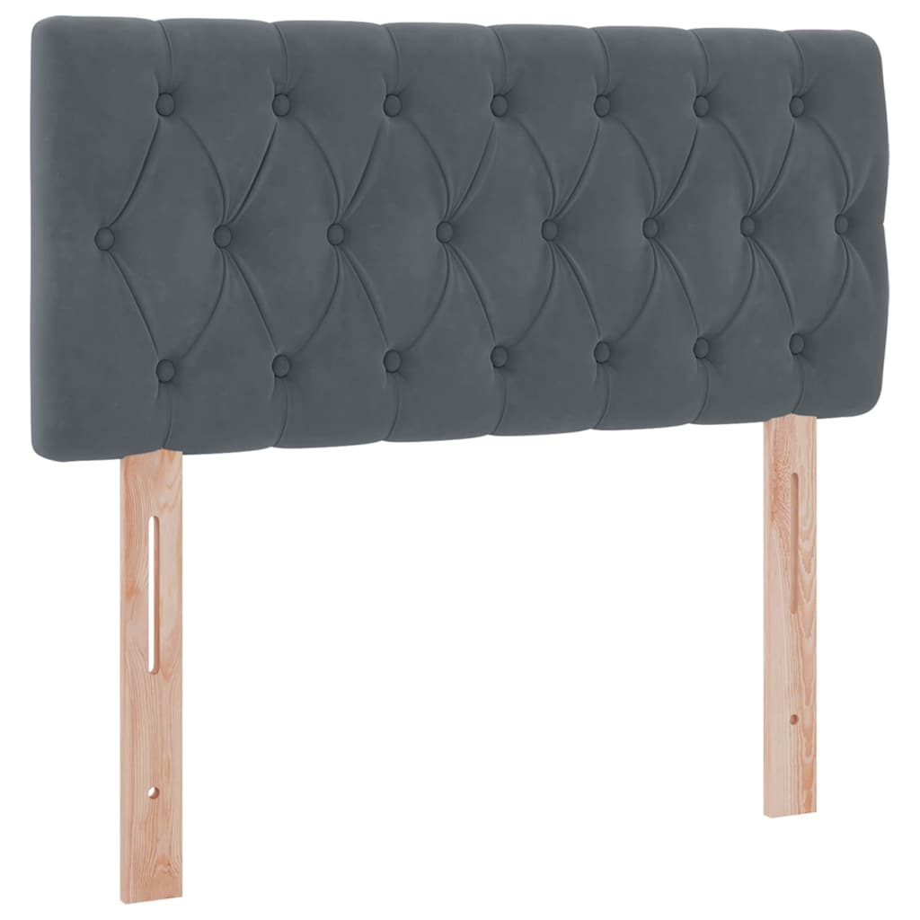 Lit de Rangement avec matelas Gris foncé 90 x 190 cm Velours - XIOS