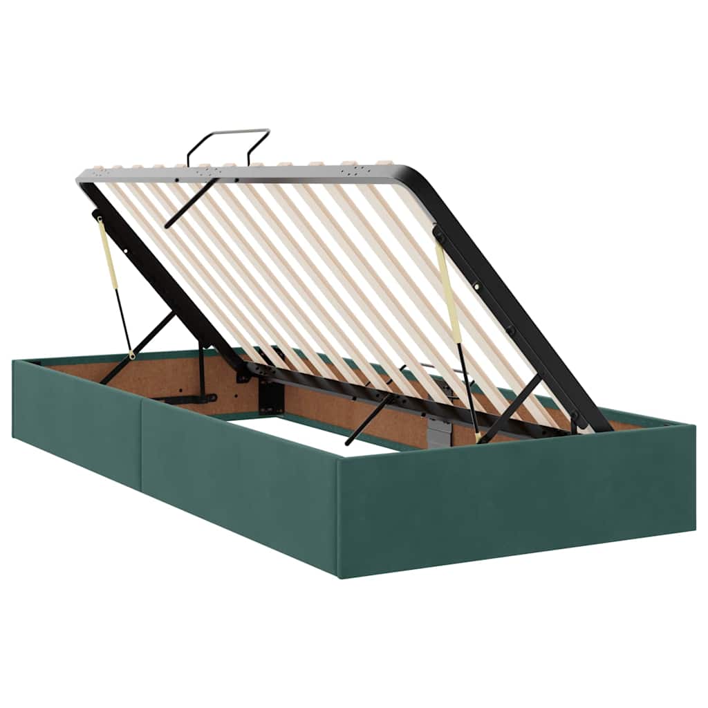 Lit de Rangement avec matelas Vert foncé 90 x 190 cm Velours - XIOS