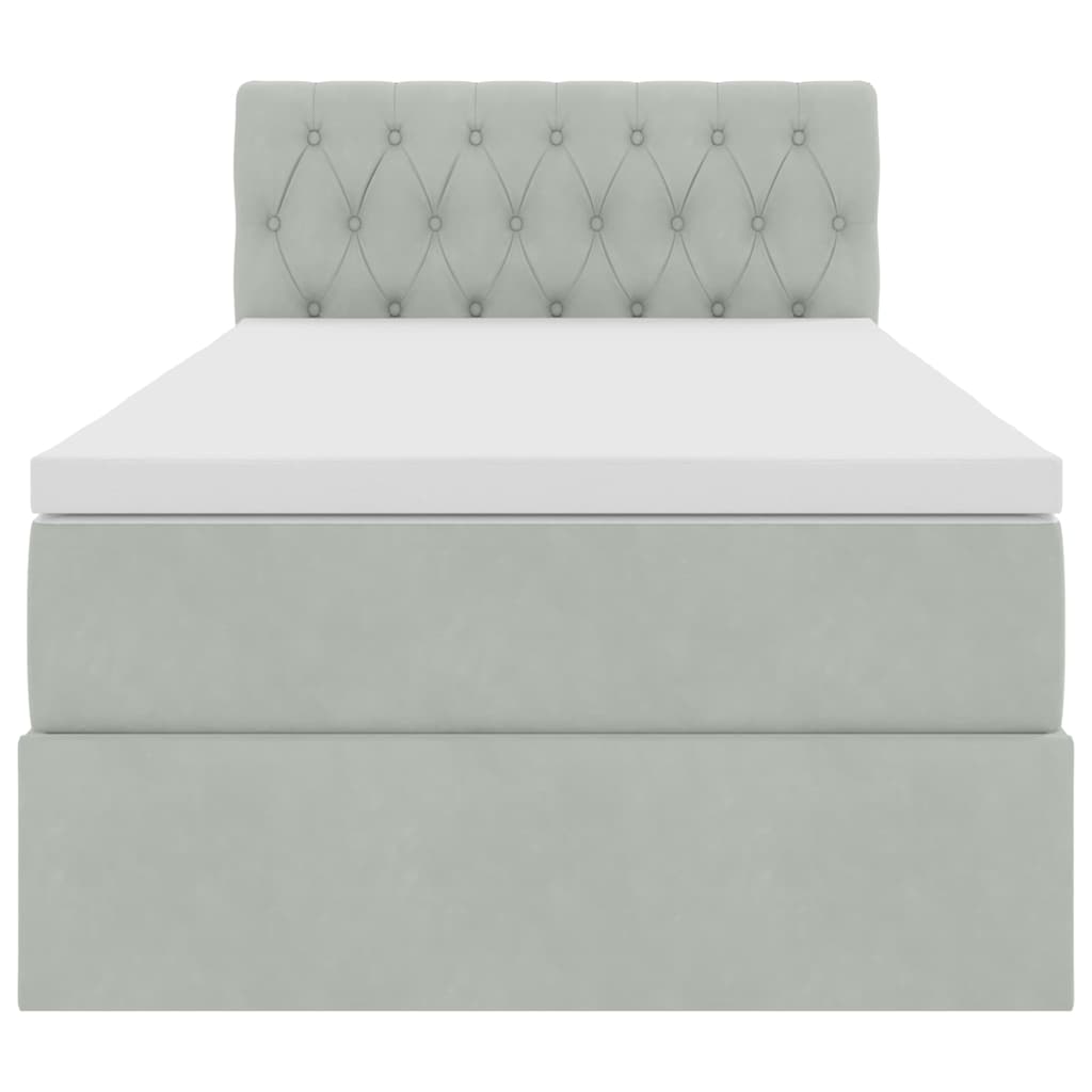 Lit de Rangement Gris clair 100 x 200 cm Velours