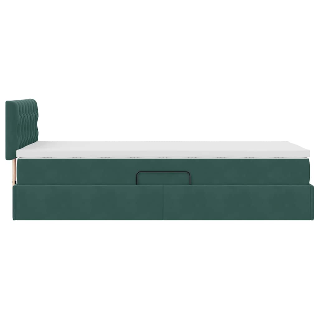 Lit de Rangement avec matelas Vert foncé 100 x 200 cm Velours - XIOS