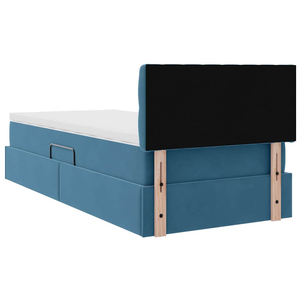 Lit de Rangement avec matelas Bleu foncé 100 x 200 cm Velours - XIOS